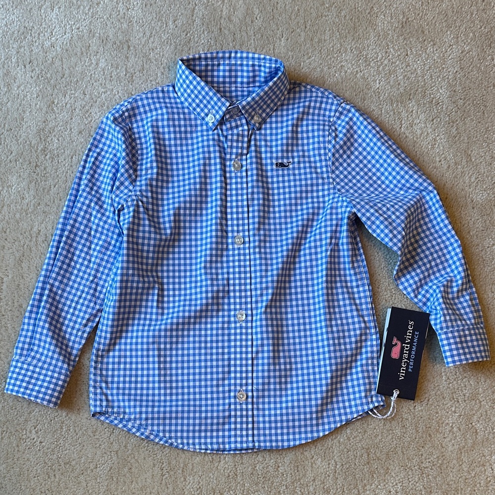Vineyard Vines Kids Blue Checkered Shirt